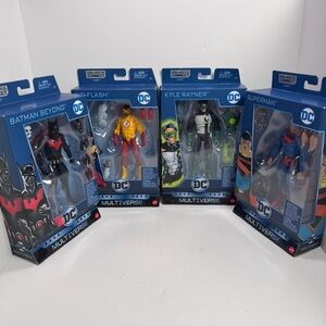 DC Multiverse Action Figures Lot of 4 Batman Beyond Superman Kid Flash Rayner